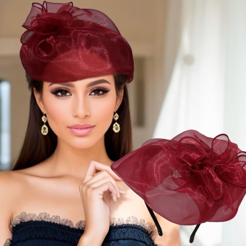 Chic Maroon Fascinator Headband